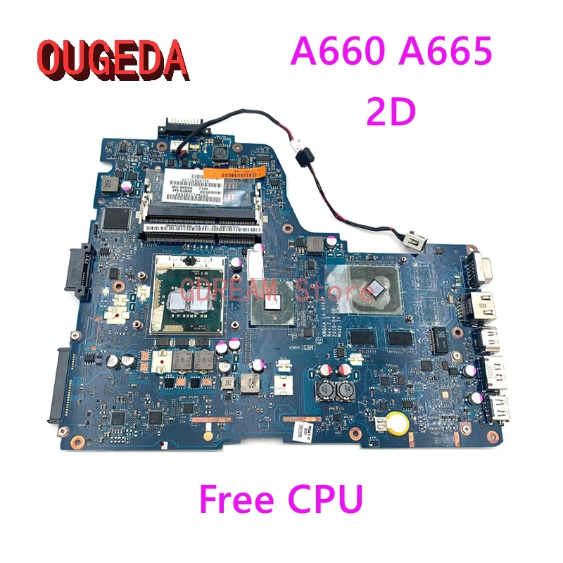 

OUGEDA K000104420 K000106370 LA-6062P REV 2.0 Laptop motherboard for TOSHIBA Satellite A660 A665 NWQAA HM55 GT310M GPU full test