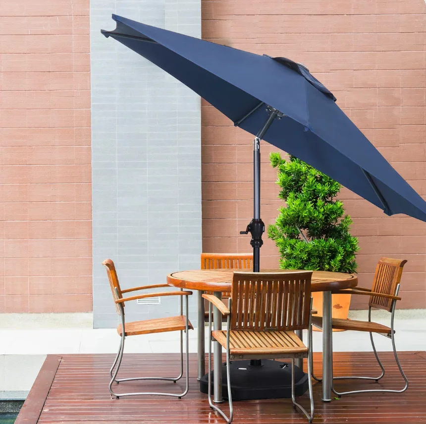 ！@Modern Steel Frame Waterproof Wind Resistant High Quality Outdoor Leisure Garden Sun Umbrella Patio Parasol Outdoor Furniture