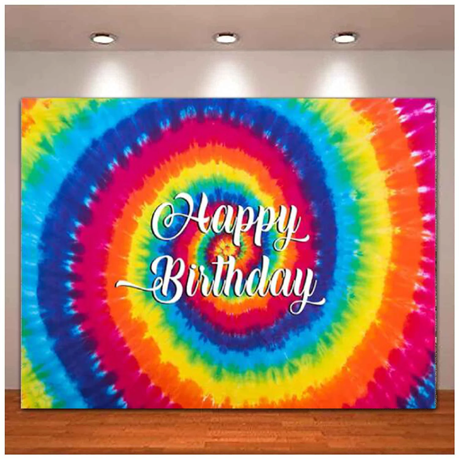 

Hippie Peace Tie-Dye Flower Power Birthday Party Photography Backdrop 60s 70s Peace Love Party Decoration Background