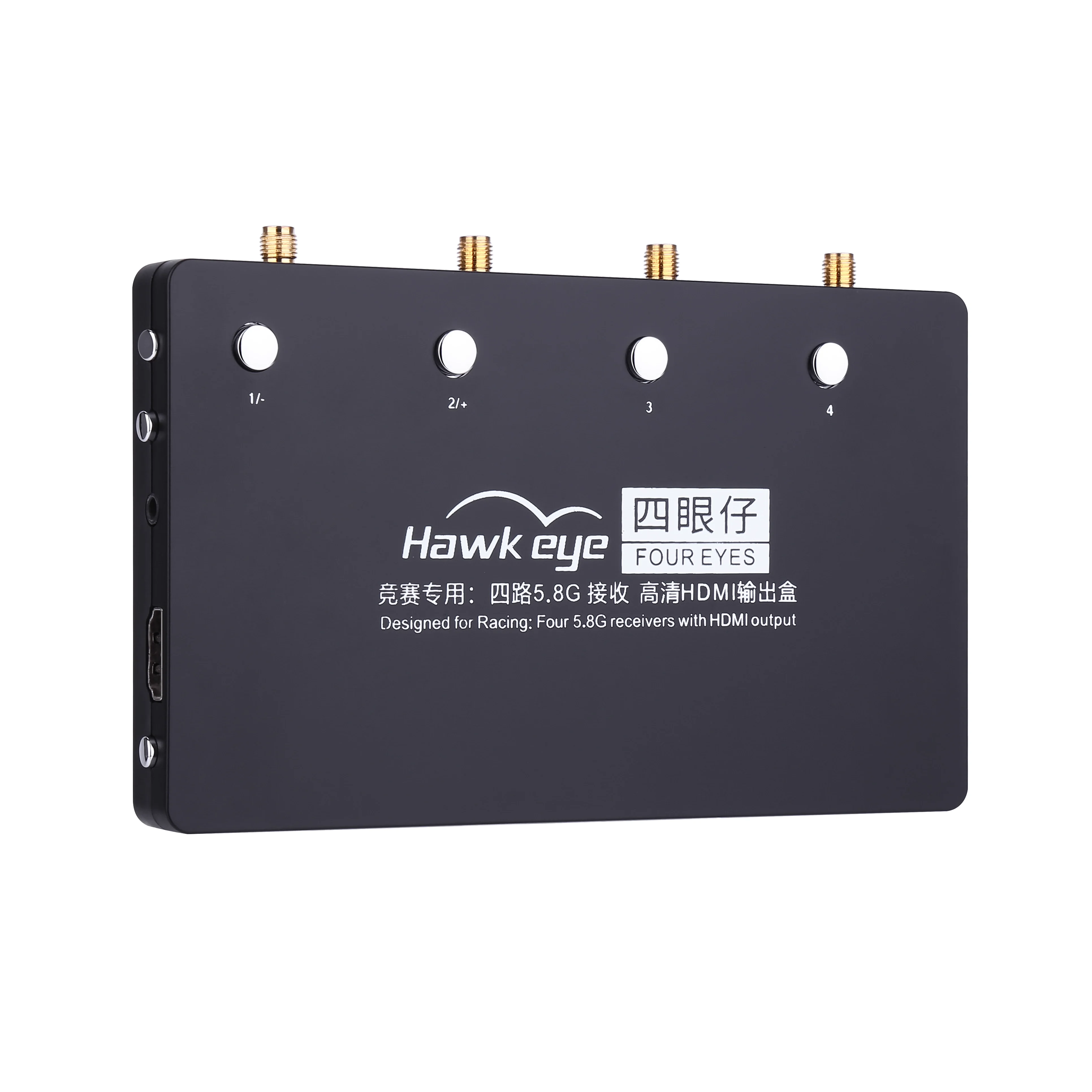 APStoreNewest Hawkeye Four Eyes V2 4-Channel 5.8G Receiving 4-Segment HDMI TV Output 5.8G Display Screen / Phone For RC Racing