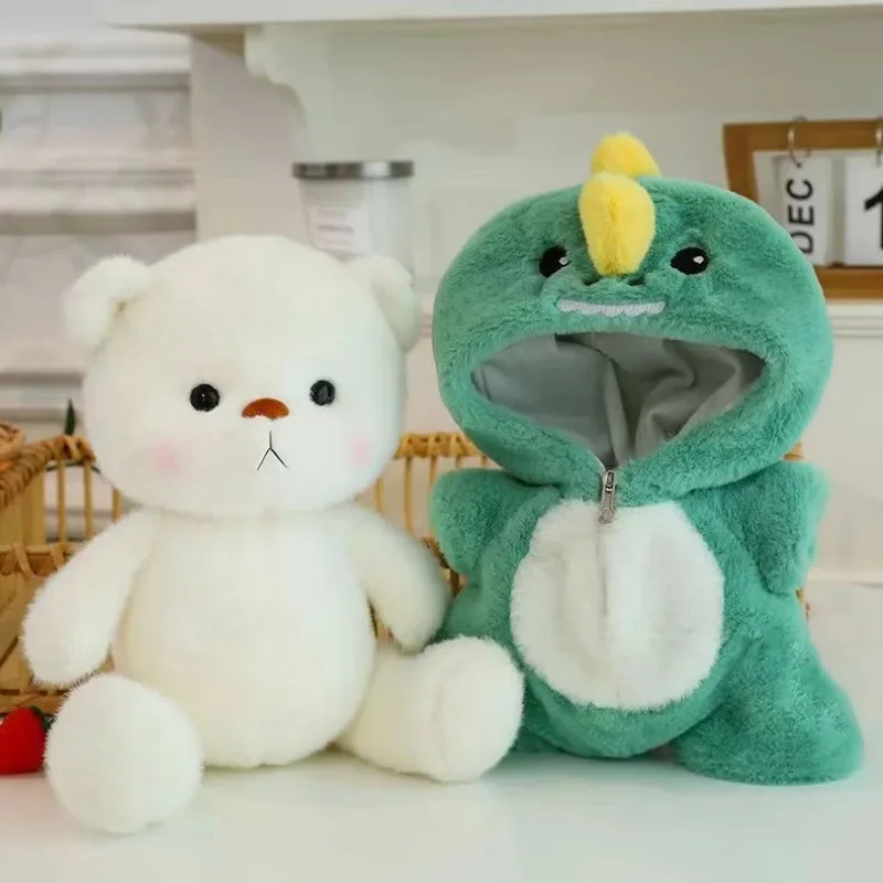 Teddy Bear Cosplay Pig Dinosaur Cute Plush Toy Stuffed Cartoon Animsl Detachable Hat Brown Bear Plushie for Kids Birthday