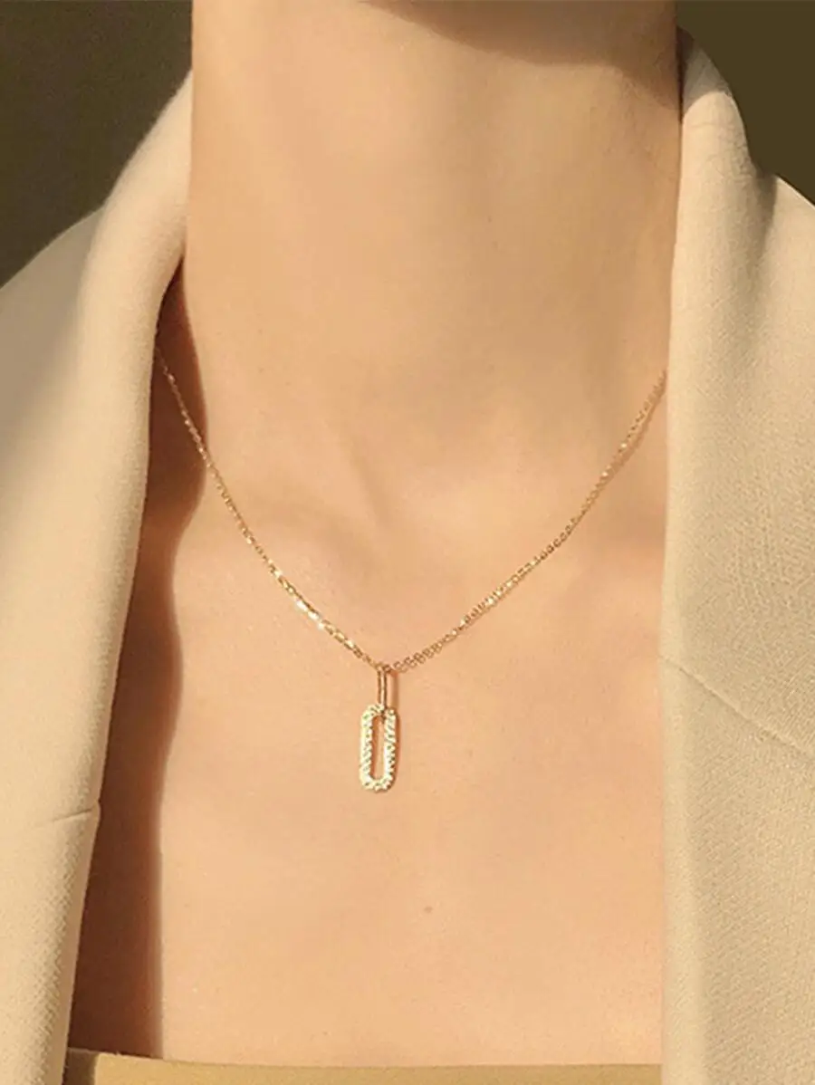 

Fashion Cubic Zirconia Geometric Pendant Necklace For Women Daily Wear
