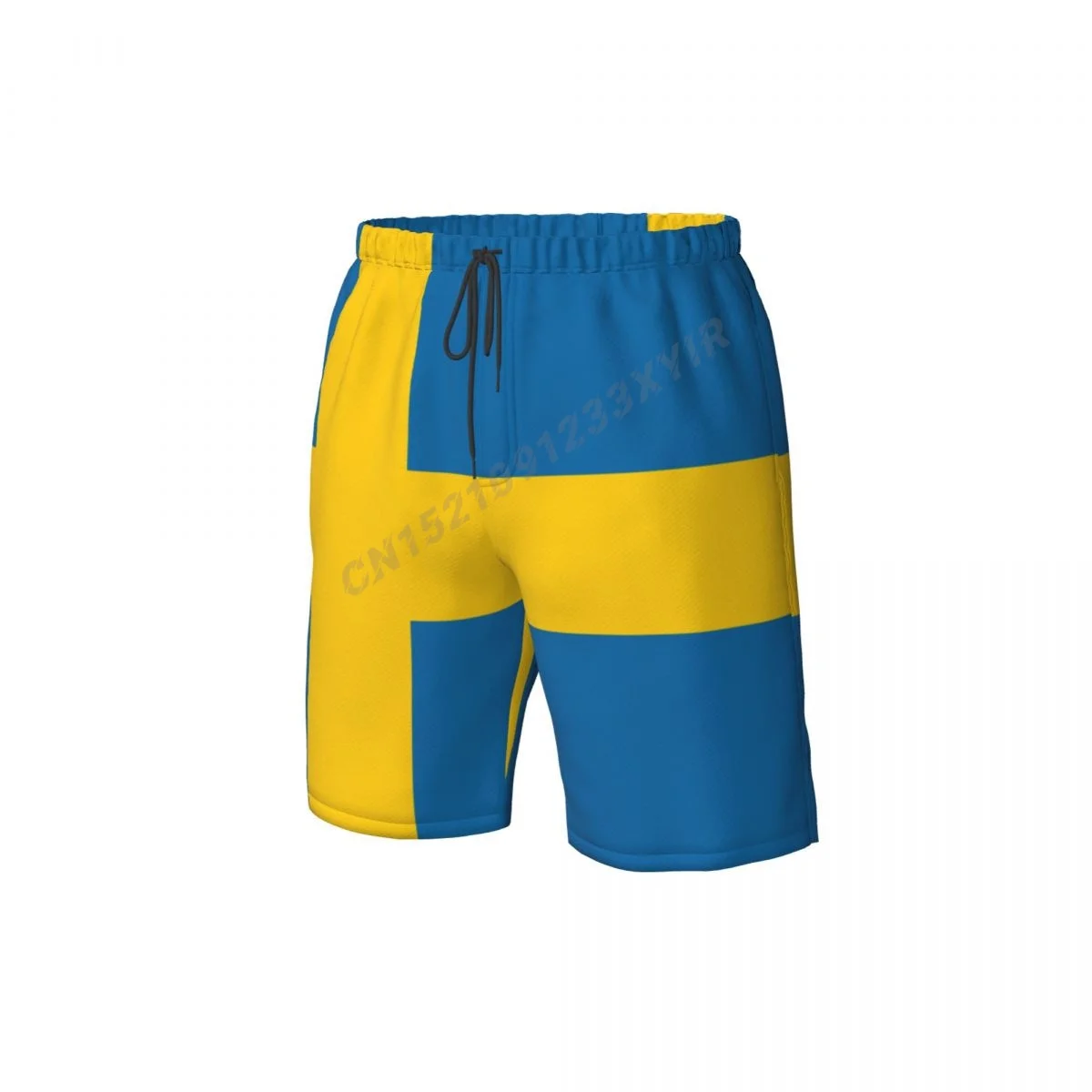 Pantalones cortos de playa con bandera de Suecia para hombre, ropa de baño de poliéster, M-2XL surf, para correr, Verano