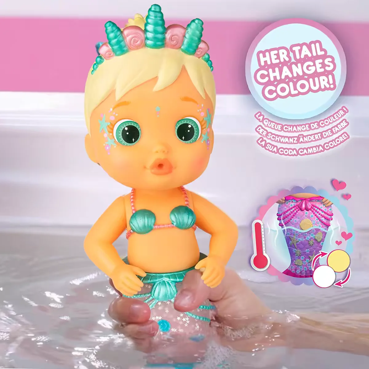 Original Summer Baby Shower Doll Doll Toy Playing in Water Children Playing at Home Girls Shower Doll Spitting Bubbles