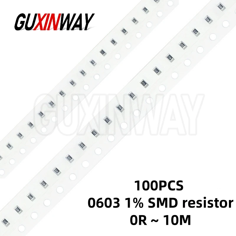 100 Stück 0603 1 % SMD-Widerstand 0R ~ 10M 1/10W 0 1 10 100 150 220 330 470 Ohm 1K 2,2K 10K 100K 1M 0R 1R 10R 100R 150R 220R 330R 470R