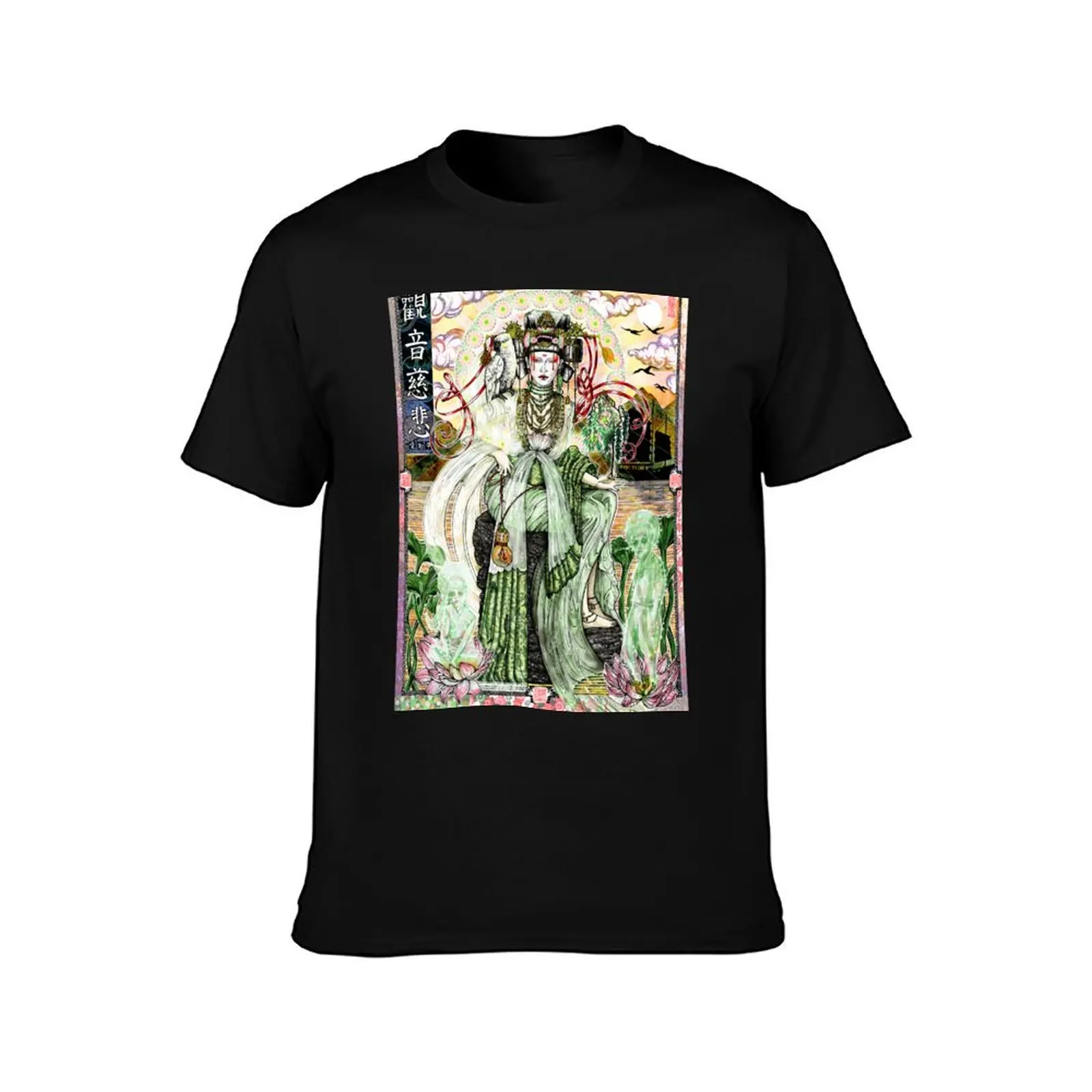 Quan (Kwan) Yin'The Green Tara' Buddhist Goddess of Mercy Full Colour Illustration T-Shirt