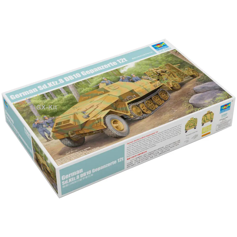 Trębacz 01584 1/35 niemiecki SdKfz 8 DB10 Gepanzerte 12t ciągnik Halftrack prezent wojskowy plastikowa do złożenia zabawkowy Model zestaw do budowania