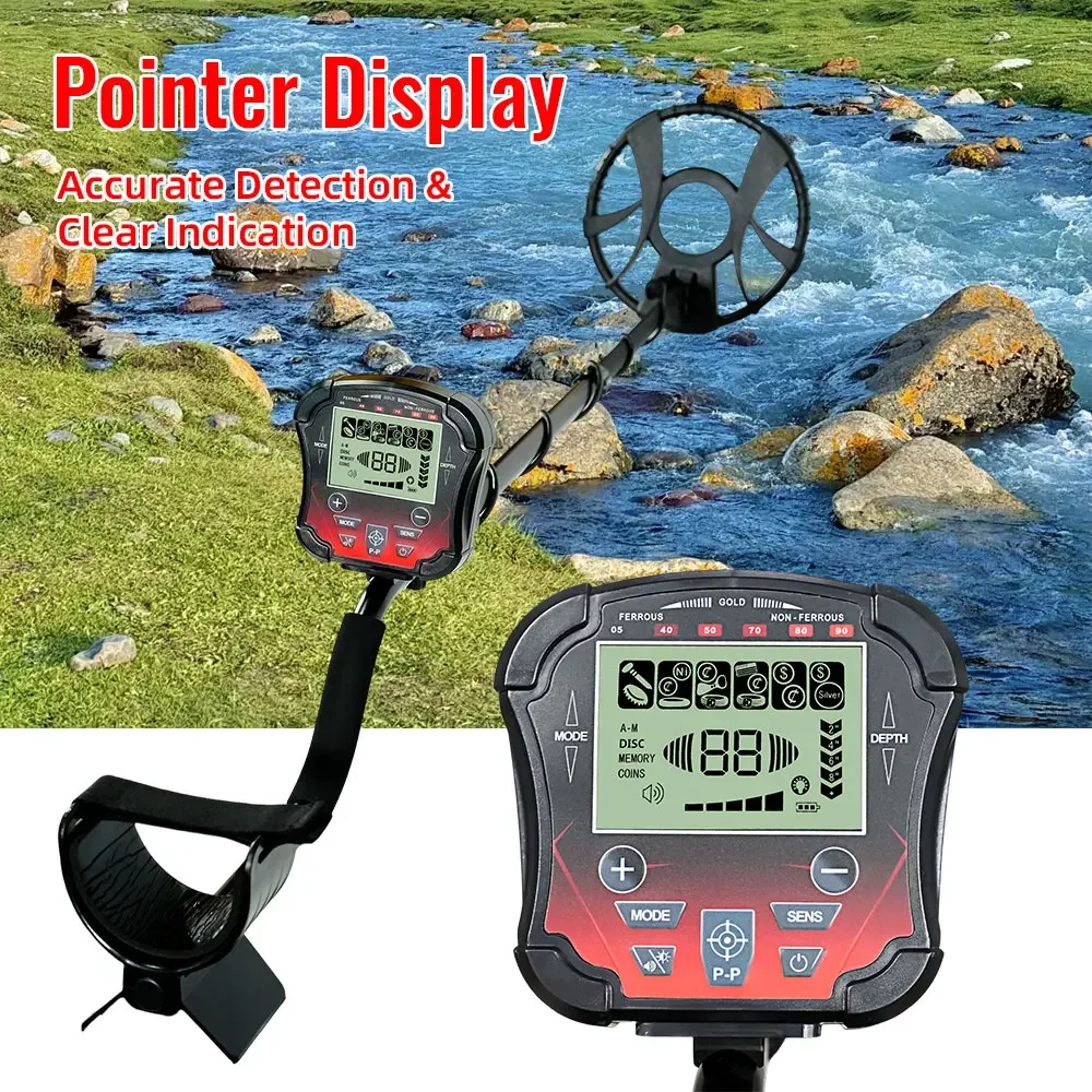 MD8020 Metalldetektor, professioneller unterirdischer Schatzsucher, Goldfinder, wasserdichte Spule, einstellbare Empfindlichkeit, LCD-Display