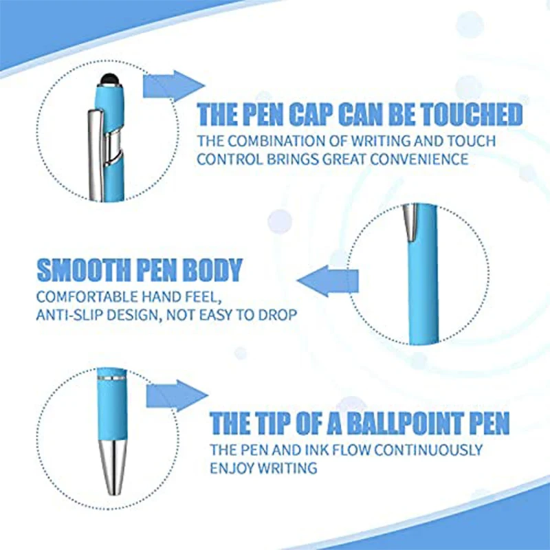 أقلام حبر جاف معدنية ناعمة بشاشة تعمل باللمس ، قلم نقطة كروية ، هدايا ، 40 *