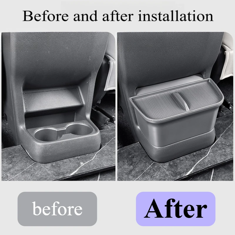 For Toyota Sienna/Granvia: Rear Armrest Storage Box - ABS Snap-In Tray, No Tools & OEM Fit Interior Trim Components