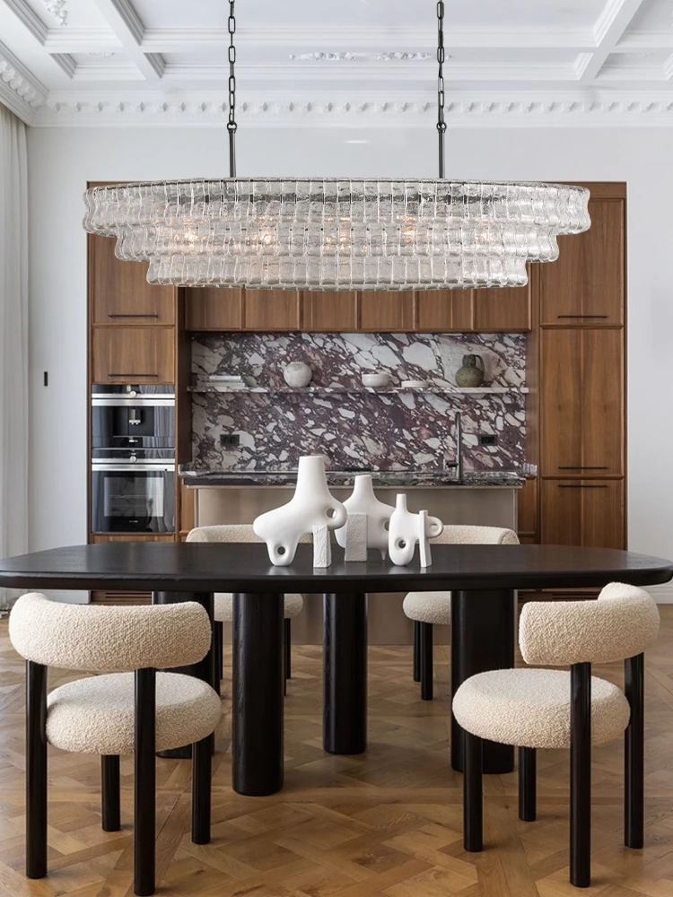

French Design Murano Design Black Gold LED 2025 Chandelier Lighting Suspension Luminaire Lampen Hanging Light For Dinning Room