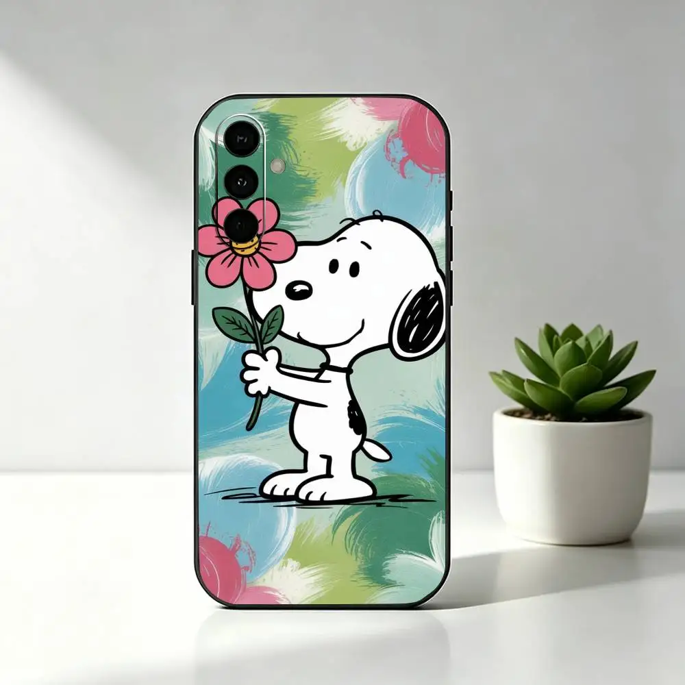 C-Cute S-Snoopys Phone Case Black Silicone Soft For Samsung Galaxy A73,A72,A71,A70,A53,A52,A51 view 5