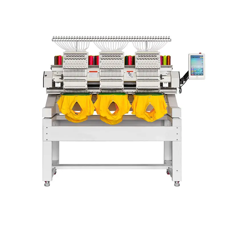 3 Heads Hat T-shirts Commercial Sewing and Embroidery Machine