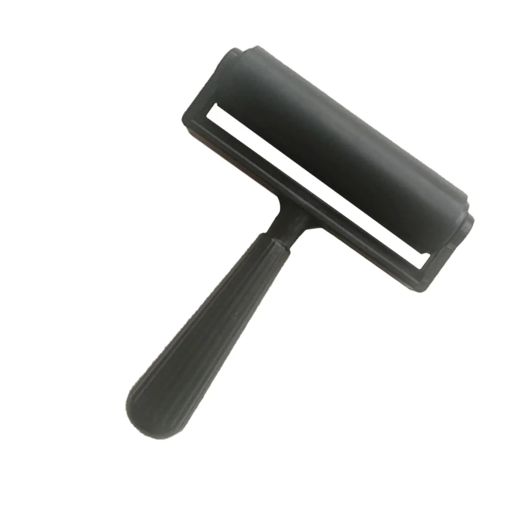

Rubber Roller Printmaking Tool 10Cm Flat Smooth Cylinder Comfortable Grip Ideal for Scrapbook Wallpaper Printing