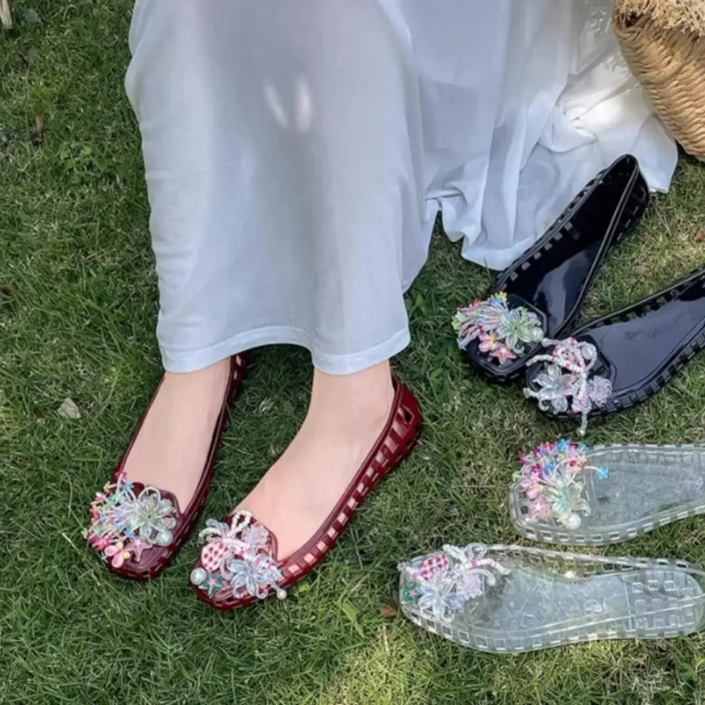 

Korean Jelly Shoes Buckles Crystal Shoe Decorations Transparent Tassel Shoe Buckles Unique Design DIY Crystal Fringe Shoe Buckle