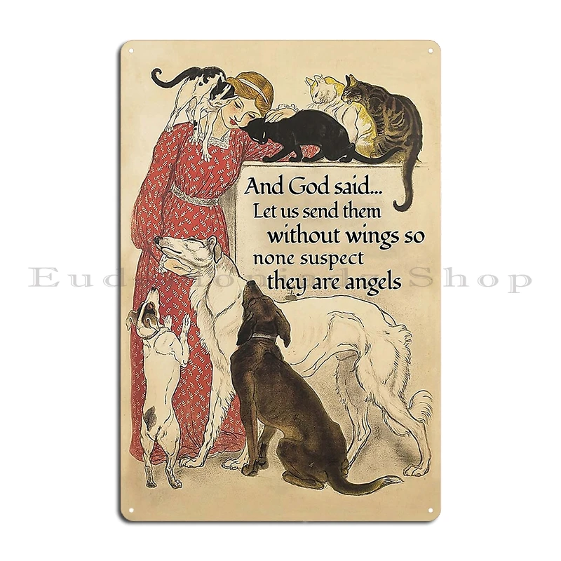 The Majestic Afghan Hound Masked Gold God Said Dogs And Cats Gift Metal Living Room Rusty personalized Cave Tin Sign Poster