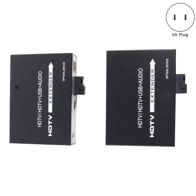 DT23 1Pair 1080P -compatible Extender over Fiber Optic Converter KVM 20km SC Connector US Plug for Professional Home