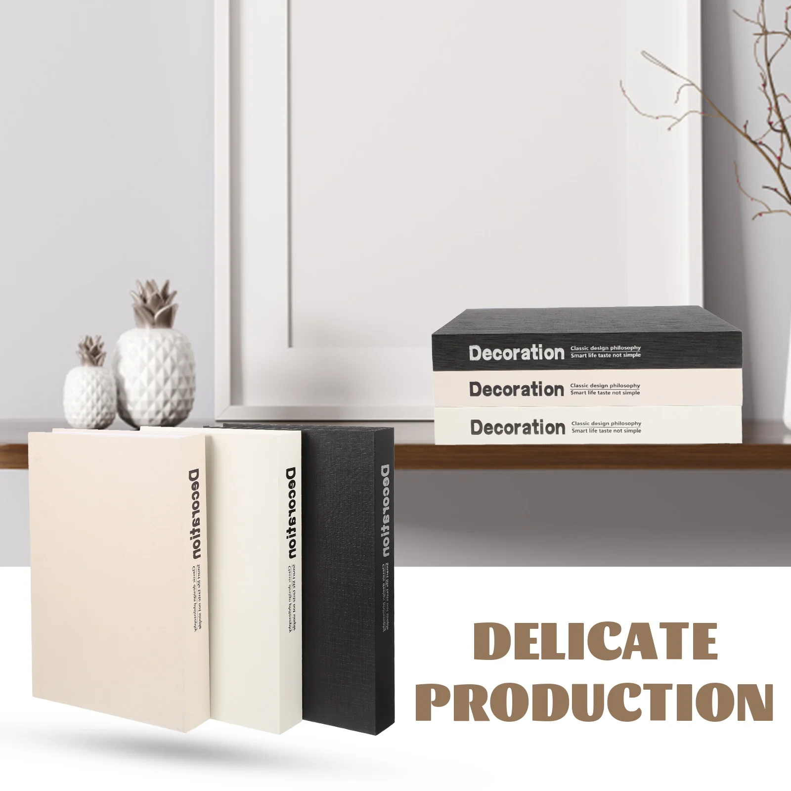 3 Pcs Imitation Book Decoration Room Retro Model Modern Paper Jam Desktop Office Homesteading Books