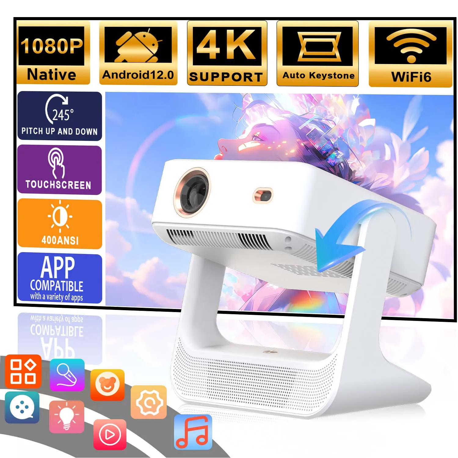 Projector 4K Androi… - image