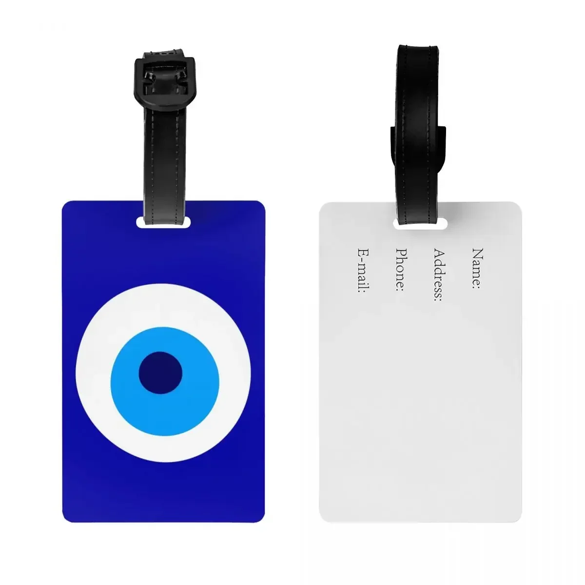 Custom Nazar Evil Eye Protection Symbol Luggage Tag For Suitcases Funny Amulet Turkish Baggage Tags Privacy Cover Name ID Card