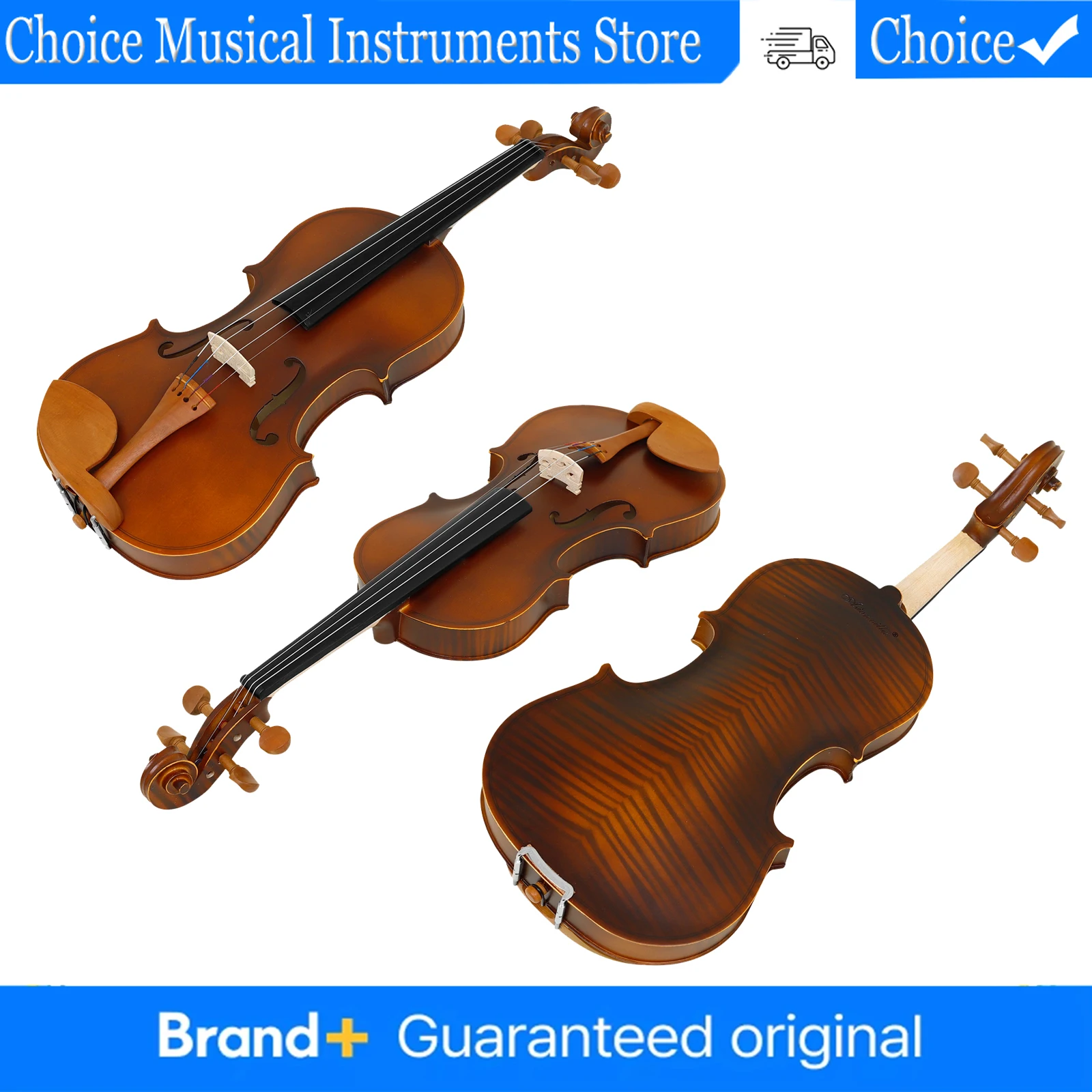 

4/4 Wood Color Violin Basswood Violin Set with Case Fiddle Bow Accessories for Beginners Playing Performance Practice