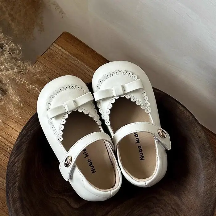 

Baby Girls Flats with Simple Bows Cute Girls Princess Shoes Versatile Soft 2026 Brand New Toddler Kids Walking Shoes Non-slip
