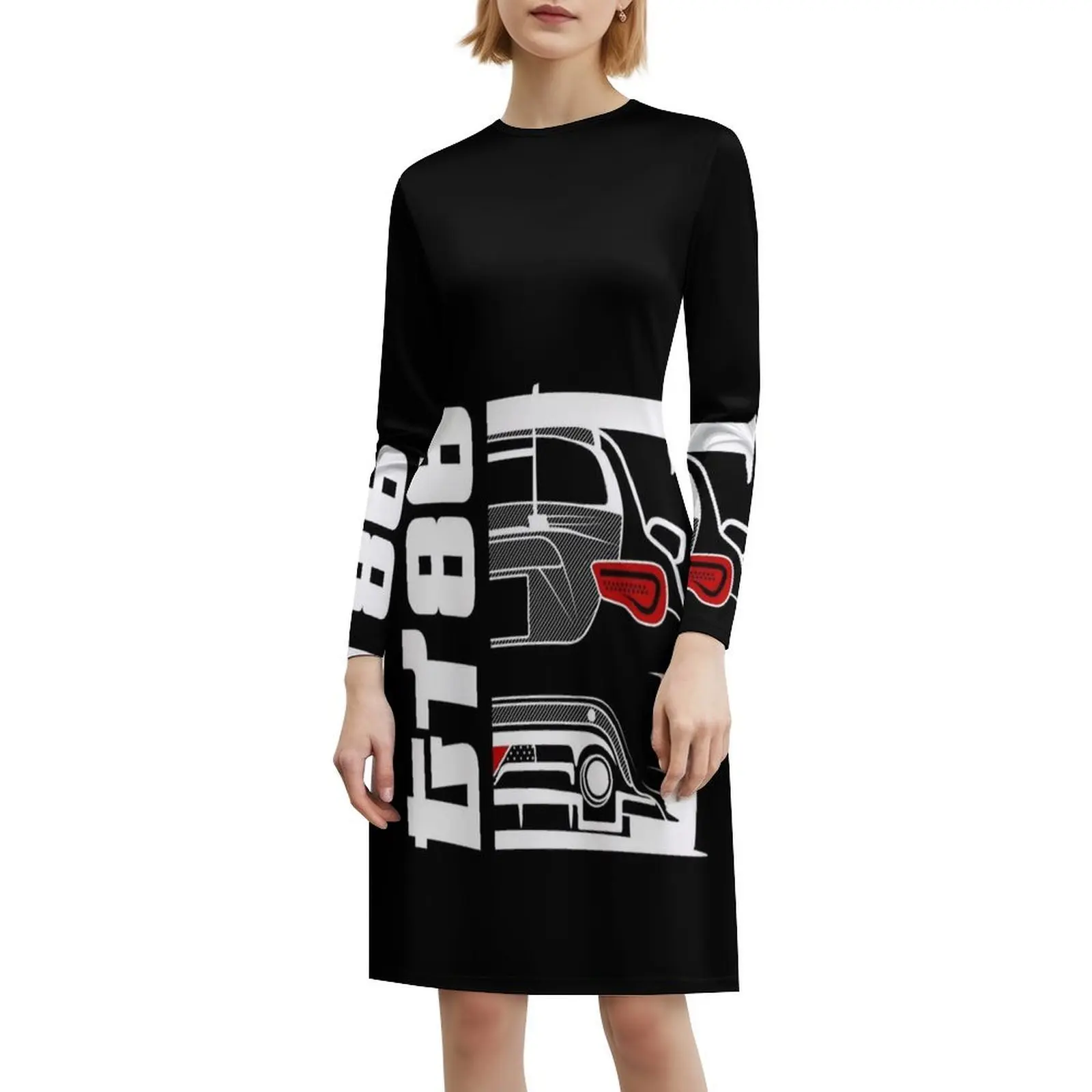 Vestido informal de estilo coreano con parte trasera sintonizada Gt86 para mujer, vestidos sencillos de oficina para uso diario, Gt86 Gr86 86 Hachiroku, sintonización sintonizada