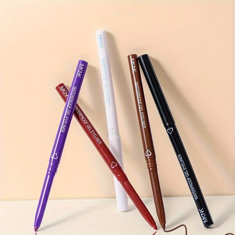 5 Colors Eyeliner Pencil Waterproof Long-lasting Blue Black Brown Easy Wearing Eyeliner Pen