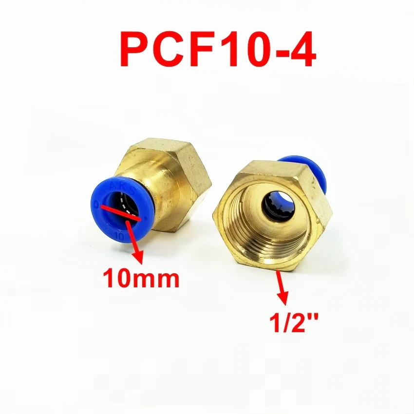 5pcs/lot 10mm Tube 1/2'' Internal Thread Pneumatic Fitting Quick Joint Connector PCF10-4 pipe fitting