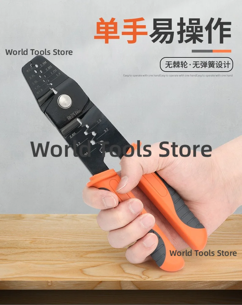 IWS-1440L Multi-Function Automotive Connector Male and Female Dupont Pin Crimping Pliers,Wiring Harness Terminal Plug Hand Tool