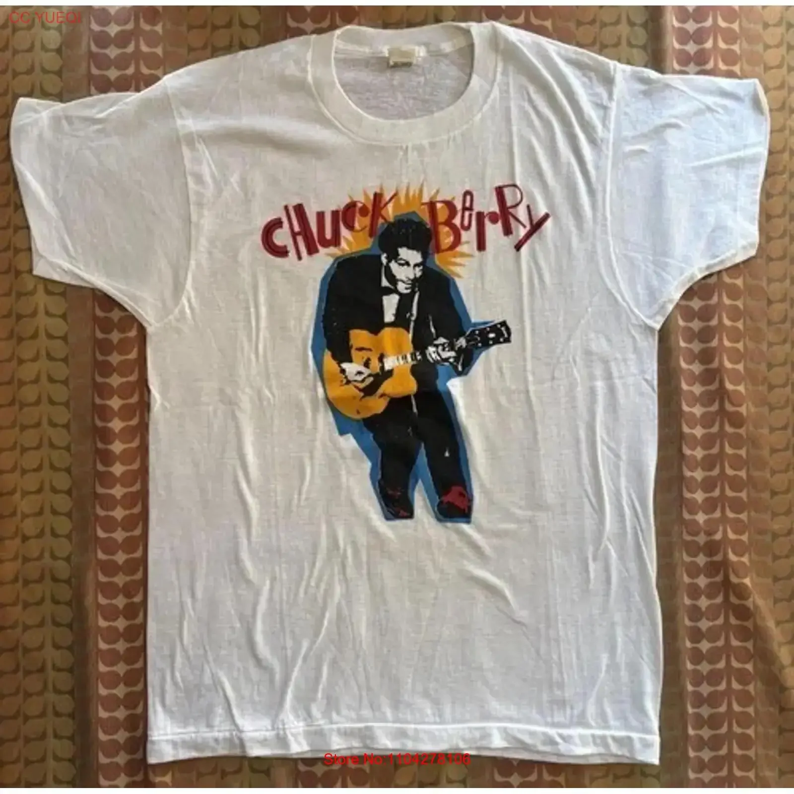 Mens Chuck Berry T shirt Vintage Legend Music Artist for Guys long or short sleeves vintage Washed streetwear graphic