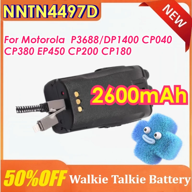 

2600mAh NNTN4497D For Motorola Type-C Rechargable Battery Walkie Talkie Battery P3688/DP1400 CP040 CP380 EP450 CP200 CP180