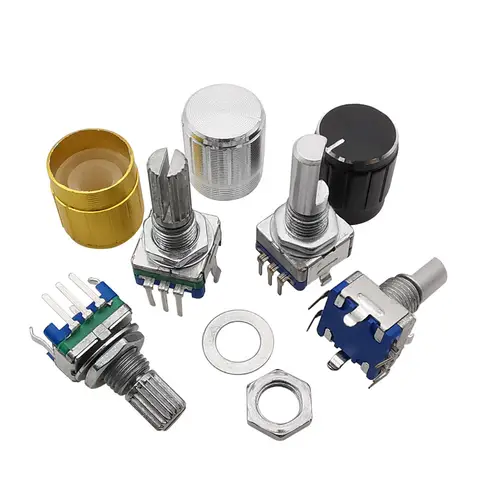 st. 360-graders roterande pulsgivare EC11-vred 20-positioner 5-stifts knapphandtag längd 15/20 mm med inbyggd tryckknappsbrytare 8 best sales kodarens vred - №4