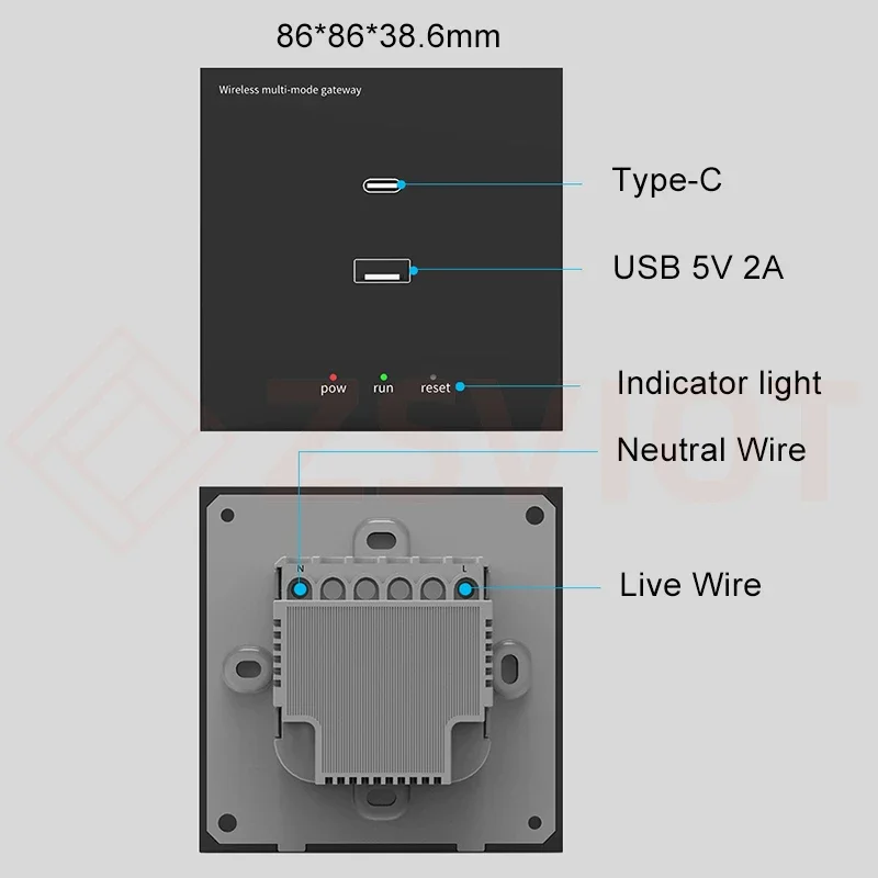 Tuya ZigBee Multi-mode Wall Gateway Hub Smart Home WiFi Bridge Bluetooth Mesh Smart Life Remote Control Works With Alexa Google