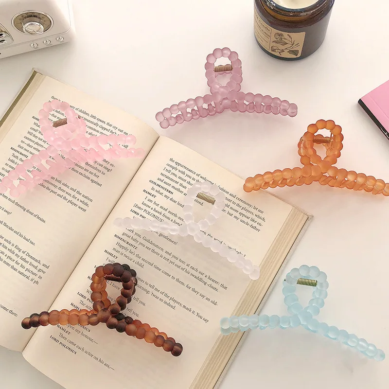 

Новая заколка для волос с матовым крестом, летняя заколка для волос с желеобразными бобами, головные уборы для девочек и женщин, головные уборы, инструменты для укладки волос, аксессуары