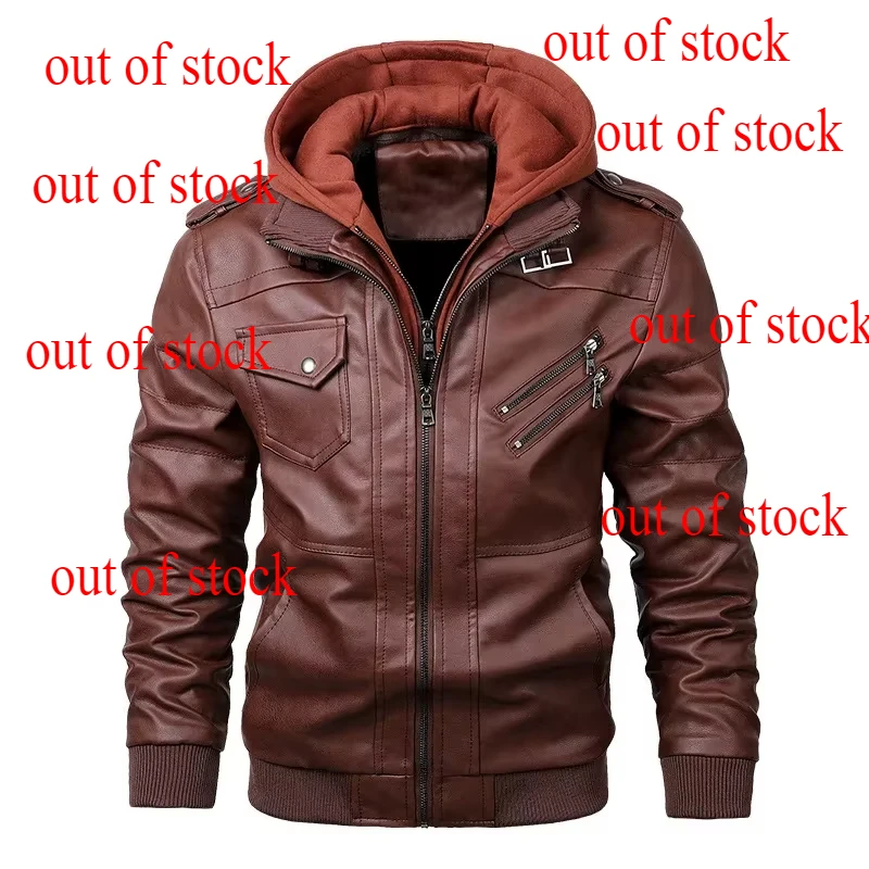 Spliced PU Leather Faux Leather Cardigan Solid Zipper Hooded Men Jackets Pockets Loose Fit Outerwear High Street Man Jacket 2025