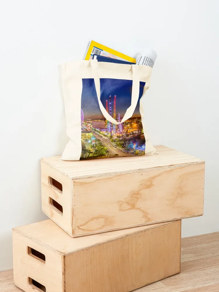 Myrtle Beach Cityscape at Night Tote Bag حقيبة يد نسائية مخصصة حمل حقيبة حمل الحقائب الرجال حقيبة تسوق محمولة