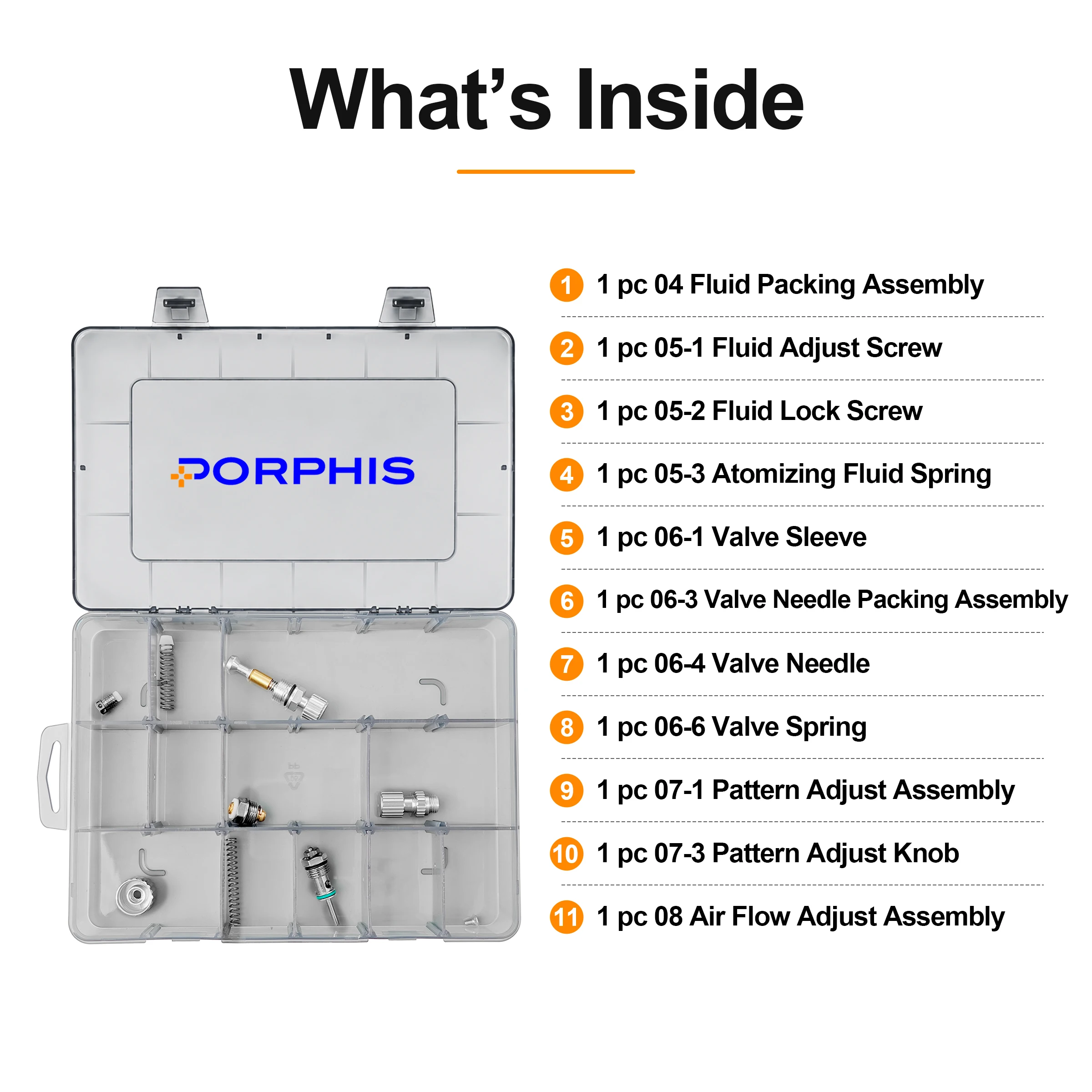 Original PORPHIS Mini LVLP Spray Gun MPH-338 with 0.8/1.0/1.2mm Nozzle for Auto Car Spot Paint & DIY with Small Air Compressor