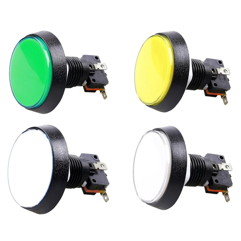 Arcade Button 5 Colors LED Light Lamp 60MM 45MM Big Round Arcade Video Game Player Push Button Switch