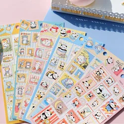 Koreański Import Nekoni słodki kociak Panda Shiba stempel Stick naklejki dekoracyjne papeteria Scrapbooking DIY dial Album Stick