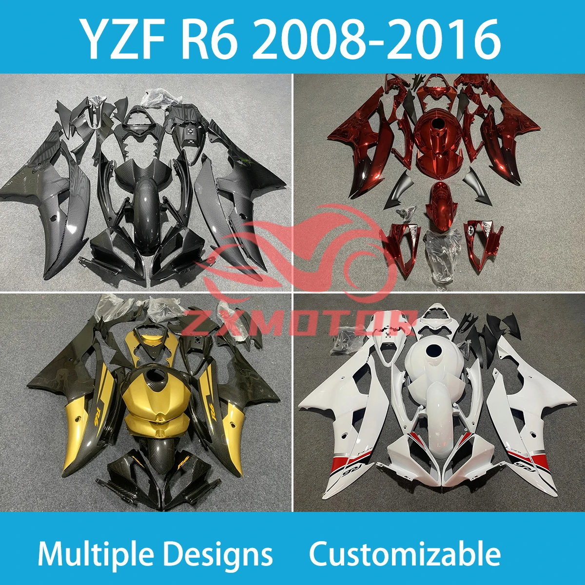 Race Fairng Body Kit for YAMAHA YZF R6 08 09 10 11 12 13 14 15 16 Free Custom Prime Fairings Motorcycle YZFR6 2008-2016 New