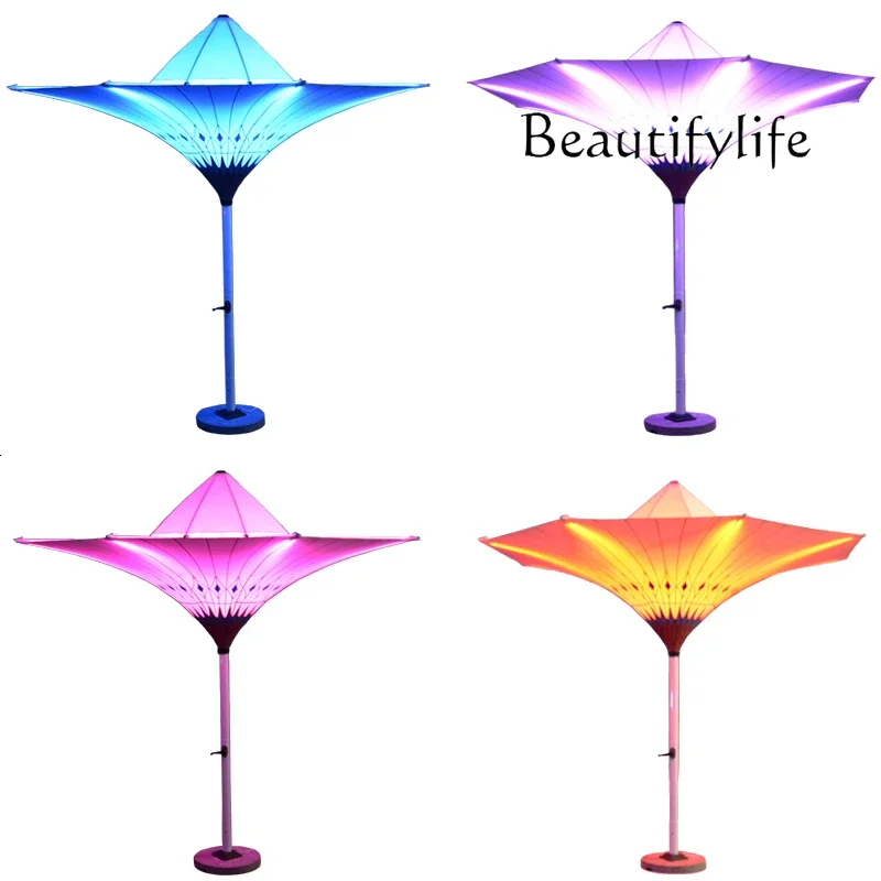 

Outdoor shade Garden umbrella, sun umbrella Outdoor hotel swimming pool Beach LED outdoor umbrella with light