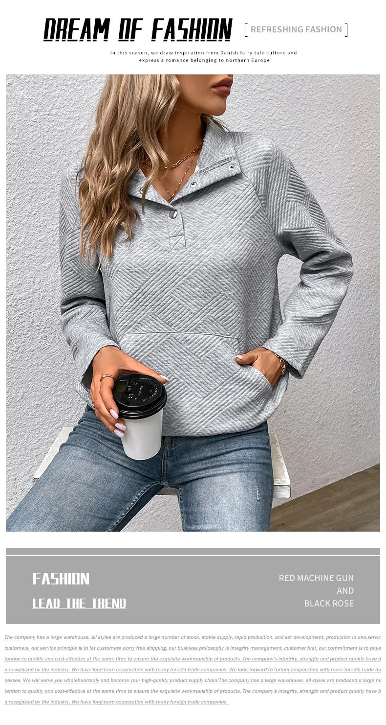 Casual Long Sleeve Hoodie Regular Fit Simple Style with Pocket Stand Collar Thin Regular Length Pullover Colorblock Women Hoodie