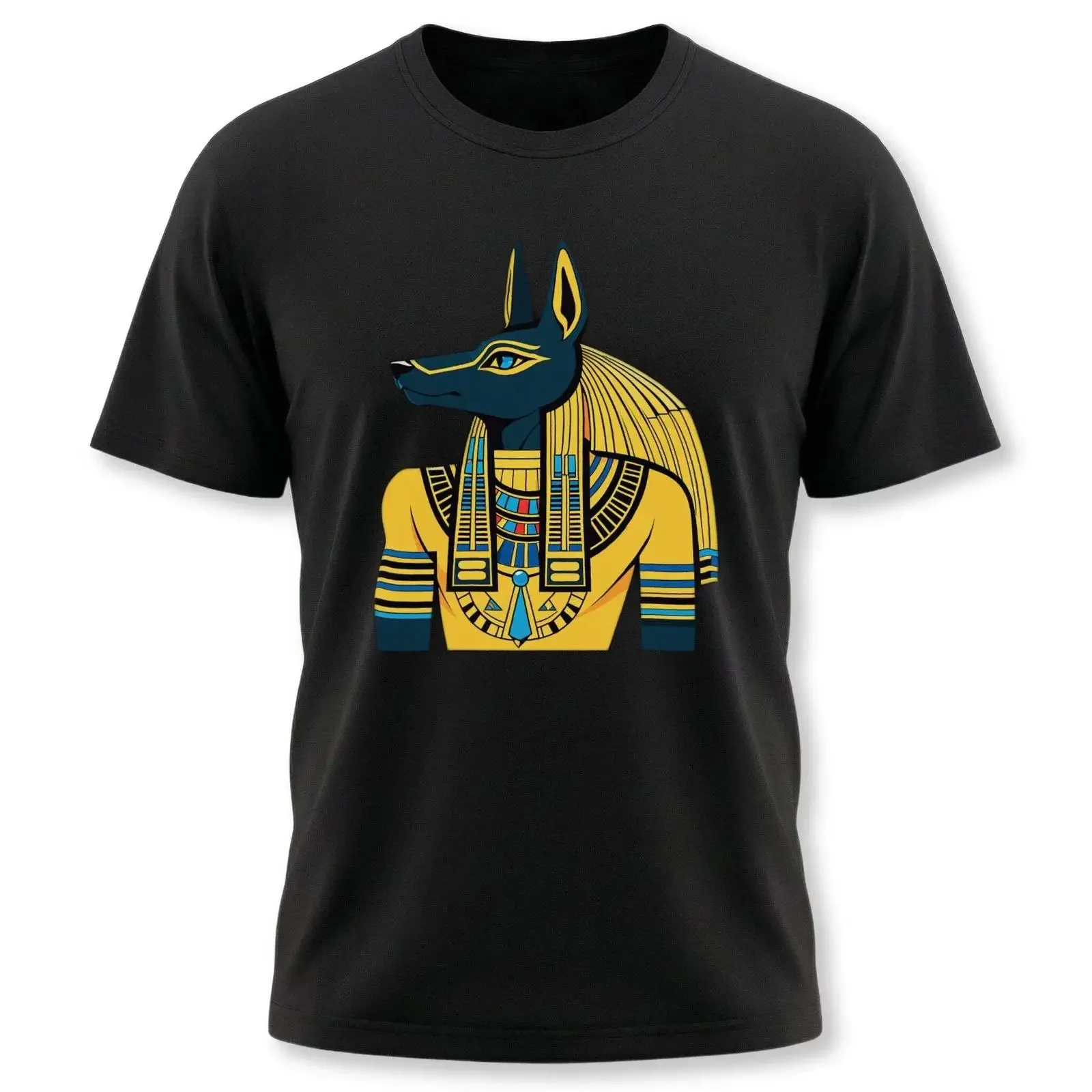 Anubis T Shirt Egyptian God Print Ancient Egypt Jackal vintage Washed Stylish Stretched Soft graphic Breathable Slightly