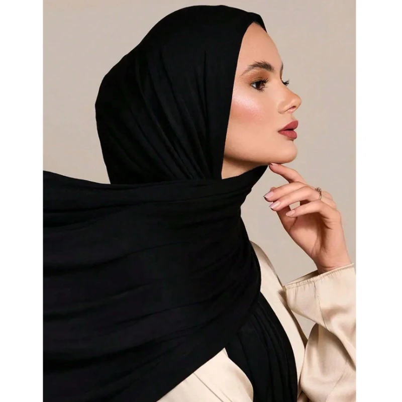 Modal Fabric Hijab Jersey Stretch Hijab Head Scarf Wrap for Women Muslim All Seasons Turban Femme Africaine