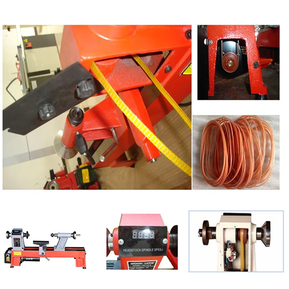 370/550W Woodworking Lathe Belt Small Universal Cast Iron Machine Lathe Belt 63cm 68cm For 10in/12in Woodworking Lathe Parts