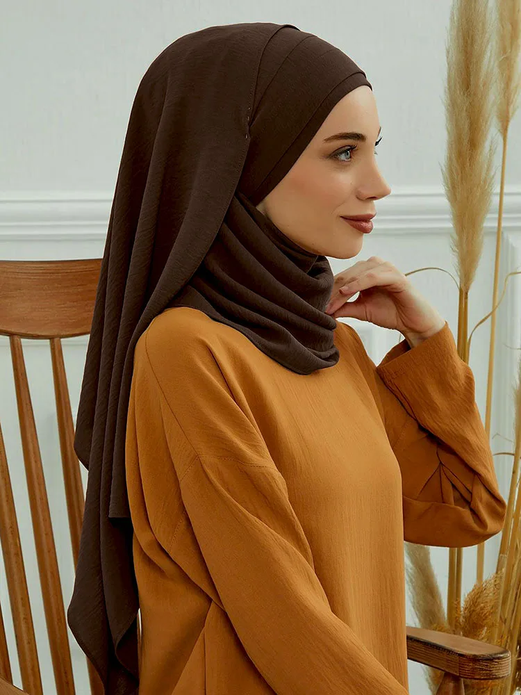 1PCS Big Size Plain Hijab Instant Turban Large Scarf Women