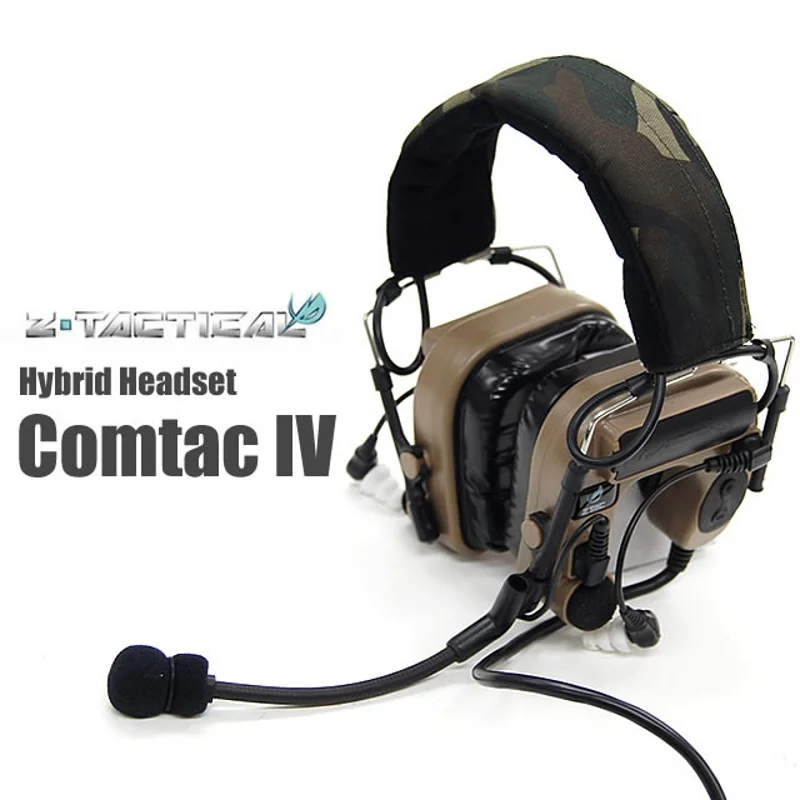 Z Tactical Comtac IV Headset Softair Aviation Headsets  In-Ear Earphone Ztac Airsoft Headphone Z038