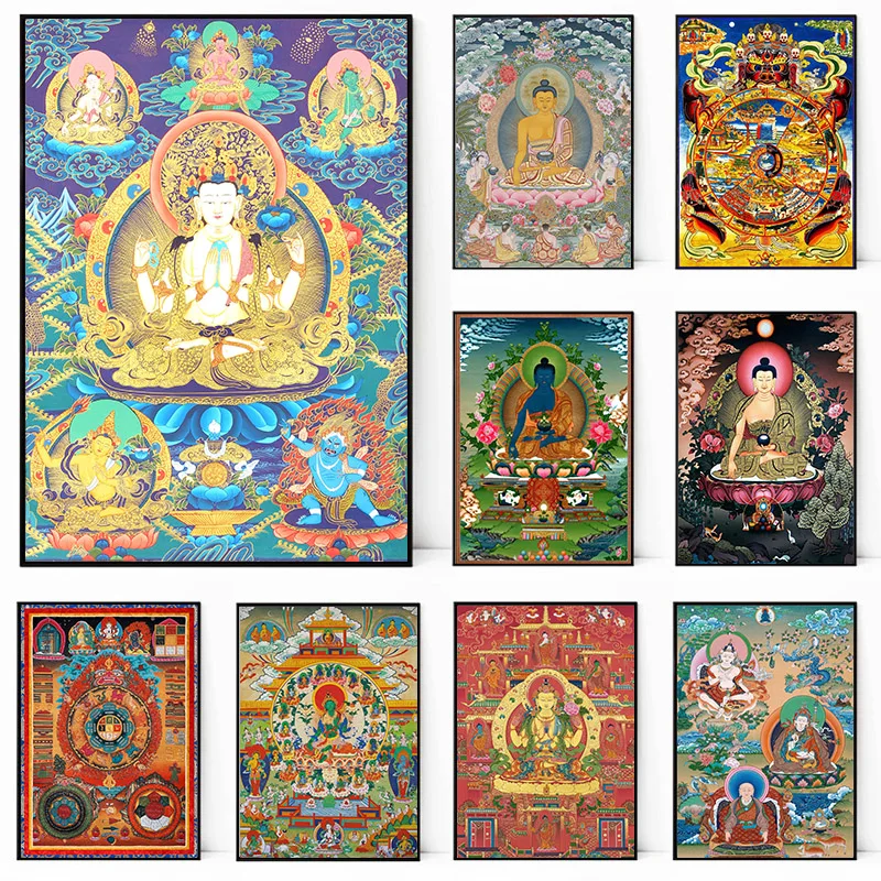 Buddhist Poster Bodhisattva Buddha Canvas Printing Posters Buddhist Wall Art  Decoration Painting For Home Room  Art Decoration