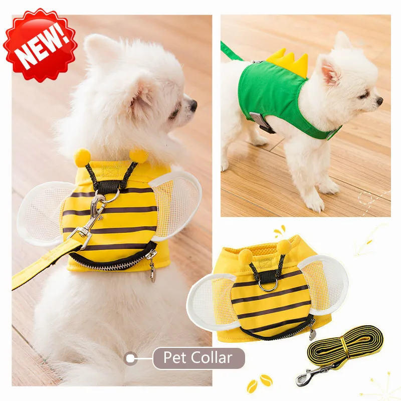 

Soft Pet Dog Harnesses Vest No Pull Adjustable Dog Collar Puppy Cat Harness Leash Set For Small Medium Dogs Breathable Coat